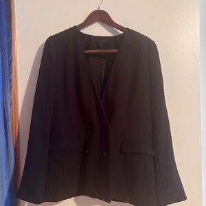 J. Crew Black Blazer with V-Neck and Long Sleeves